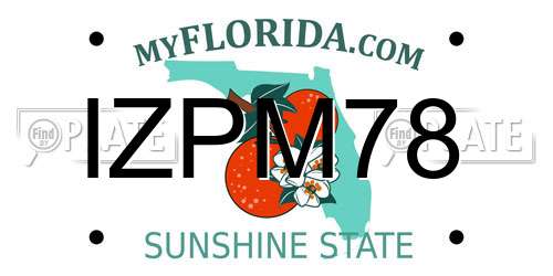 IZPM78 Florida License Plate