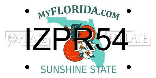 IZPR54 Florida License Plate