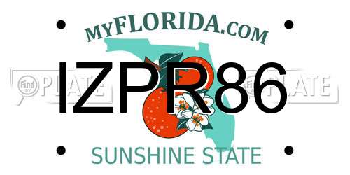 IZPR86 Florida License Plate