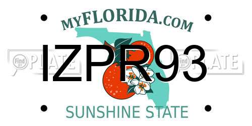 IZPR93 Florida License Plate