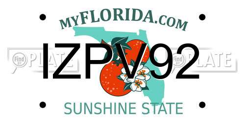 IZPV92 Florida License Plate