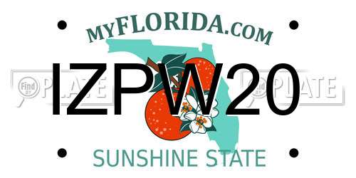IZPW20 Florida License Plate