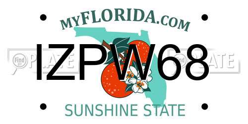 IZPW68 Florida License Plate