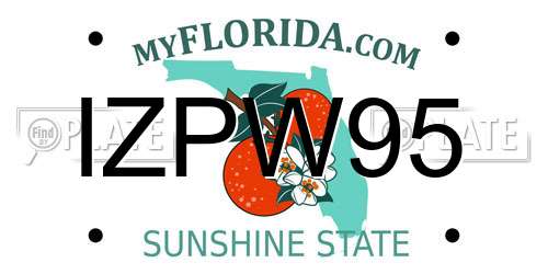 IZPW95 Florida License Plate