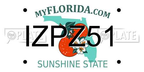 IZPZ51 Florida License Plate