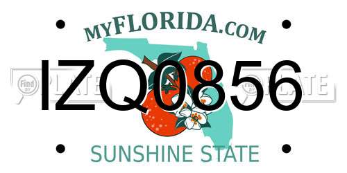 IZQ0856 Florida License Plate