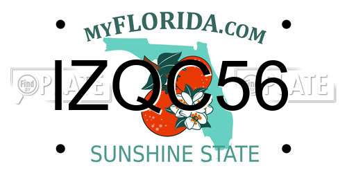 IZQC56 Florida License Plate