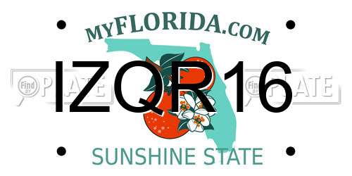 IZQR16 Florida License Plate