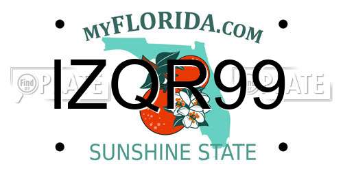 IZQR99 Florida License Plate