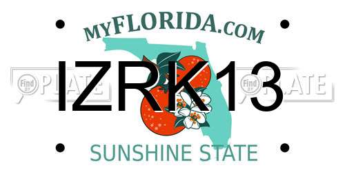 IZRK13 Florida License Plate