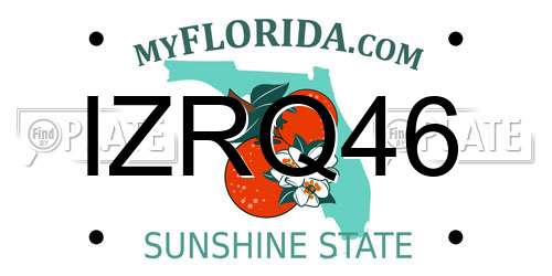 IZRQ46 Florida License Plate