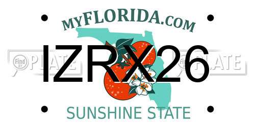 IZRX26 Florida License Plate