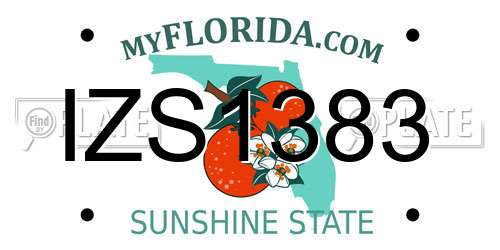 IZS1383 Florida License Plate