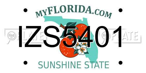 IZS5401 Florida License Plate