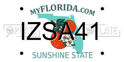 IZSA41 Florida License Plate