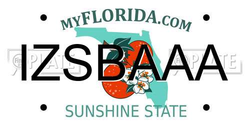 IZSBAAA Florida License Plate