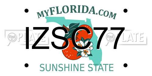IZSC77 Florida License Plate