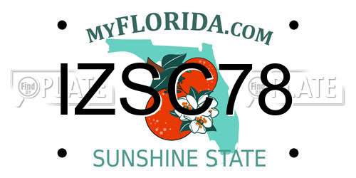 IZSC78 Florida License Plate