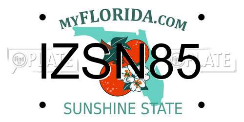 IZSN85 Florida License Plate