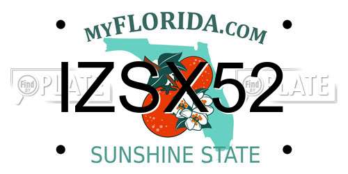 IZSX52 Florida License Plate