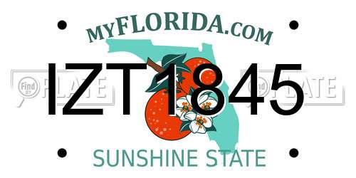 IZT1845 Florida License Plate