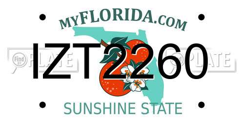 IZT2260 Florida License Plate