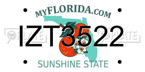 IZT3522 Florida License Plate