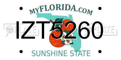 IZT5260 Florida License Plate