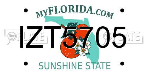 IZT5705 Florida License Plate
