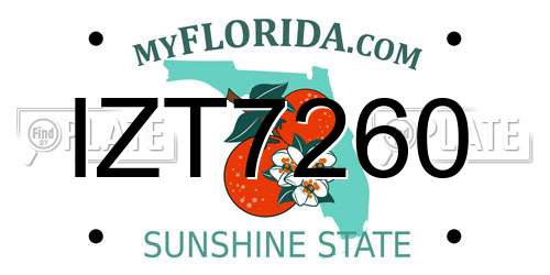 IZT7260 Florida License Plate