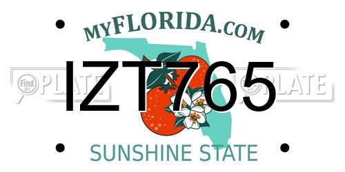 IZT765 Florida License Plate