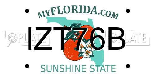 IZT76B Florida License Plate