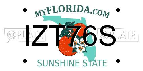 IZT76S Florida License Plate