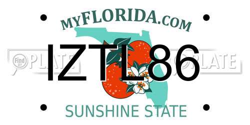 IZTL86 Florida License Plate
