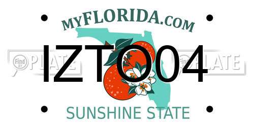IZTO04 Florida License Plate