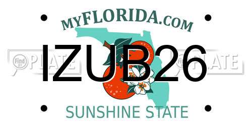 IZUB26 Florida License Plate