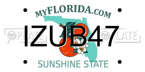 IZUB47 Florida License Plate