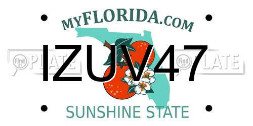 IZUV47 Florida License Plate