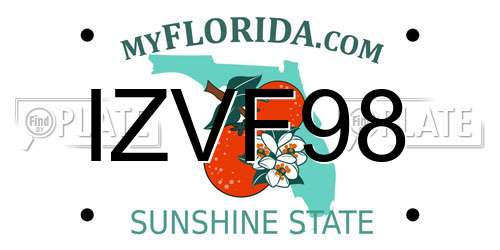 IZVF98 Florida License Plate