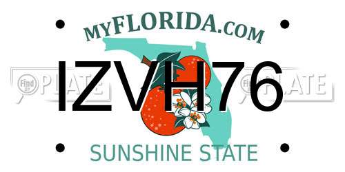 IZVH76 Florida License Plate