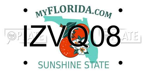 IZVQ08 Florida License Plate