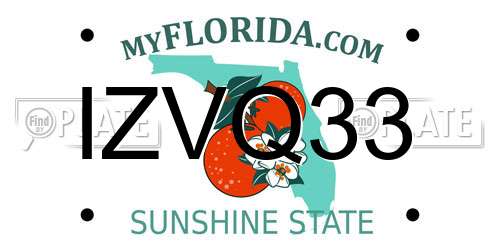 IZVQ33 Florida License Plate