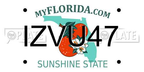 IZVU47 Florida License Plate