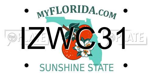 IZWC31 Florida License Plate