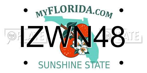 IZWN48 Florida License Plate