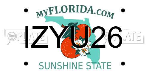 IZYU26 Florida License Plate