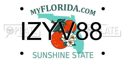 IZYV88 Florida License Plate