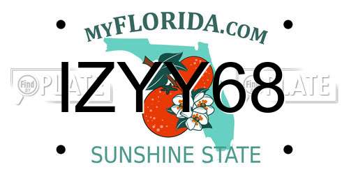 IZYY68 Florida License Plate