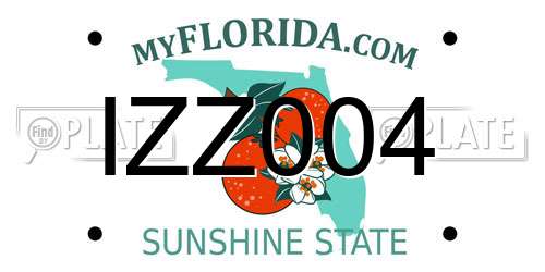 IZZ004 Florida License Plate