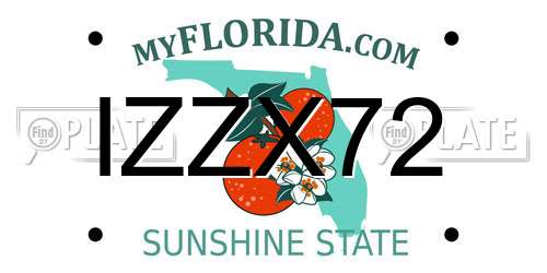 IZZX72 Florida License Plate